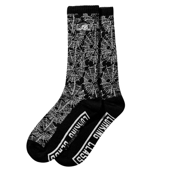 lurking class Web Skull Socks - Black