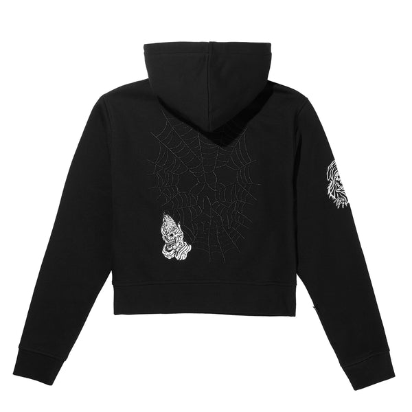 Lurking Class Web Skull Women's Zip Hoodie - Black