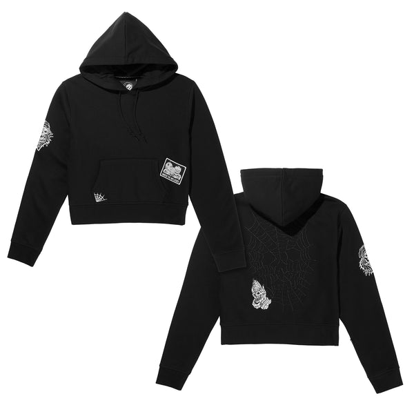 Lurking Class Web Skull Women's Zip Hoodie - Black