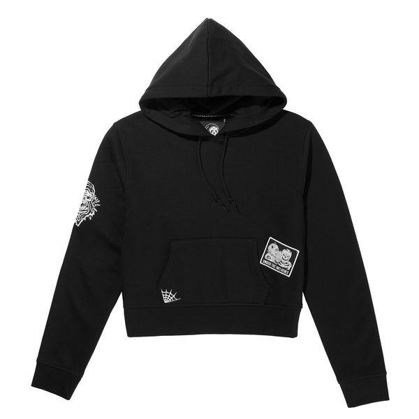 lurking class Web Skull Women's Zip Hoodie - Black