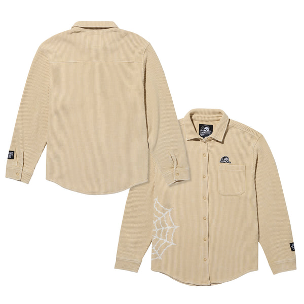 Lurking Class Webs Women's Thermal Button Up - Khaki