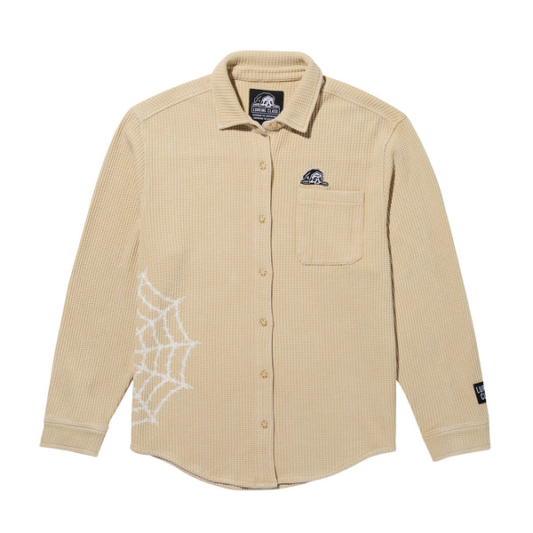 lurking class Webs Women's Thermal Button Up - Khaki