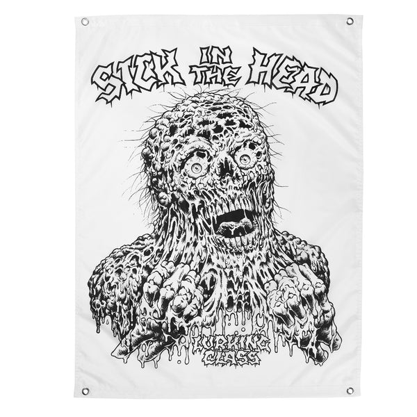 lurking class Sick in the Head x Stikker Banner - White