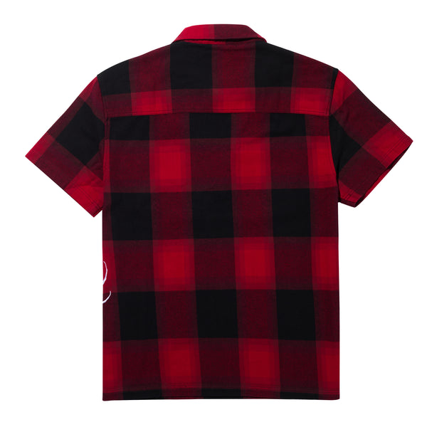 Lurking Class Sin X Kyle Grand Flannel 1/4 Zip Work Shirt - Black/Red