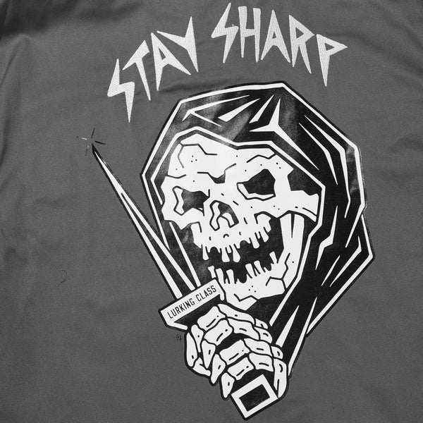 Lurking Class Stay Sharp Zip Up Work Shirt - Charcoal