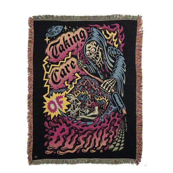 lurking class Taking Care of Business Woven Tapestry - Black