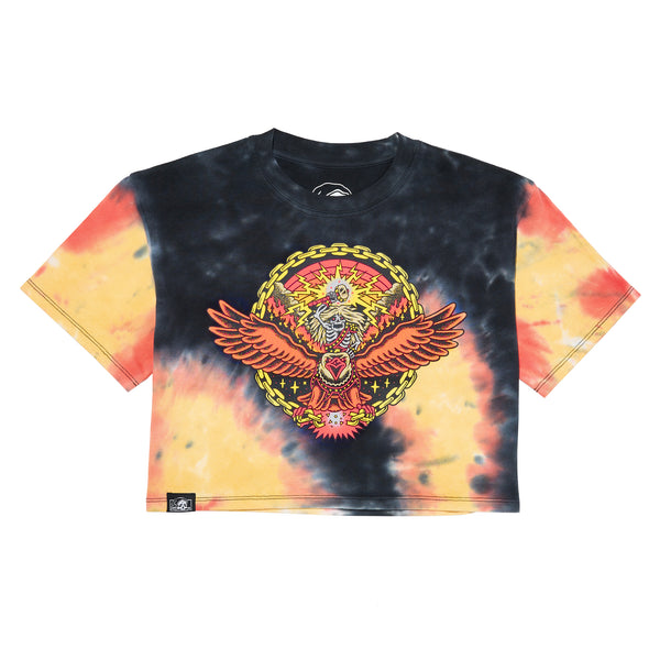 lurking class Unchained Women's Crop Tee - Flame Wash