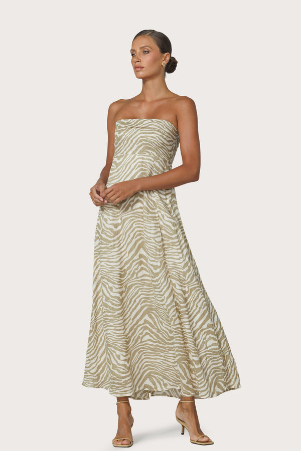 lusana Alora Linen Dress in Macan