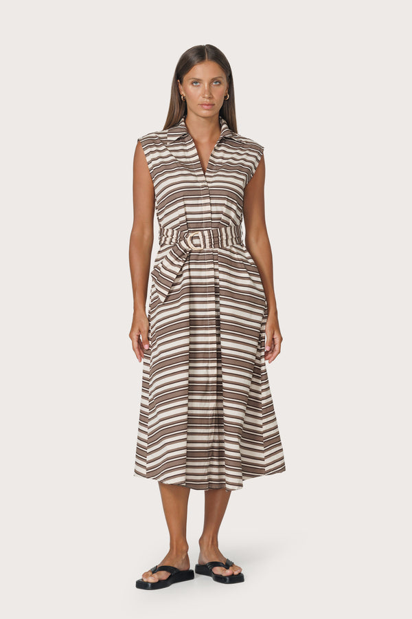 Lusana Chloe Poplin Dress Beachmark Stripe