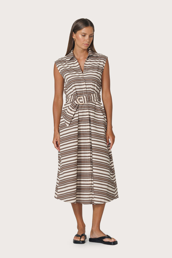 Lusana Chloe Poplin Dress Beachmark Stripe
