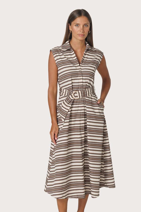 lusana Chloe Poplin Dress Beachmark Stripe