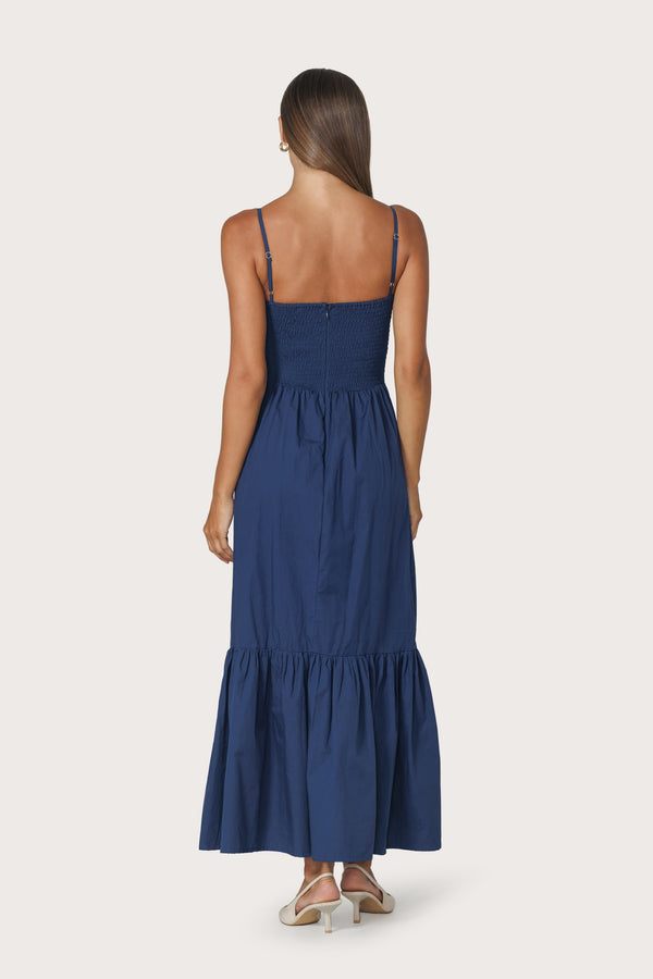 Lusana Jewel Embroidered Poplin Dress In Byzantine