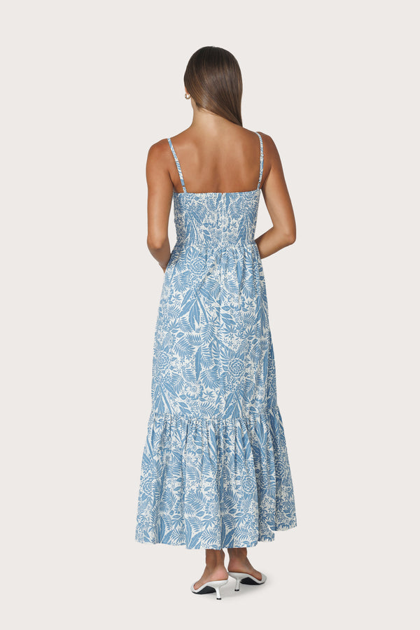Lusana Jorden Maxi Poplin Dress In Botanical