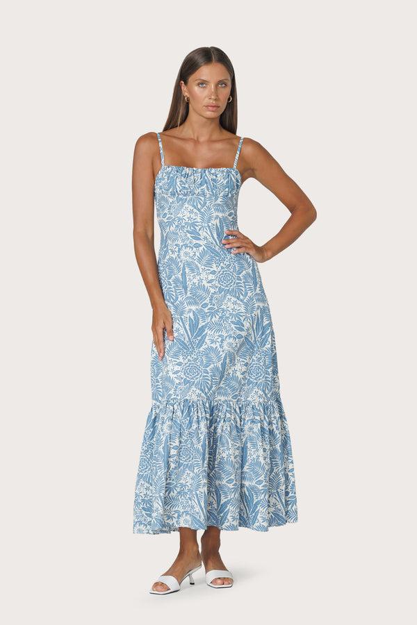 lusana Jorden Maxi Poplin Dress in Botanical