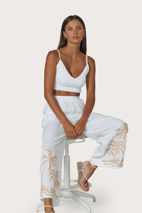 Lusana Lila Bralette In White