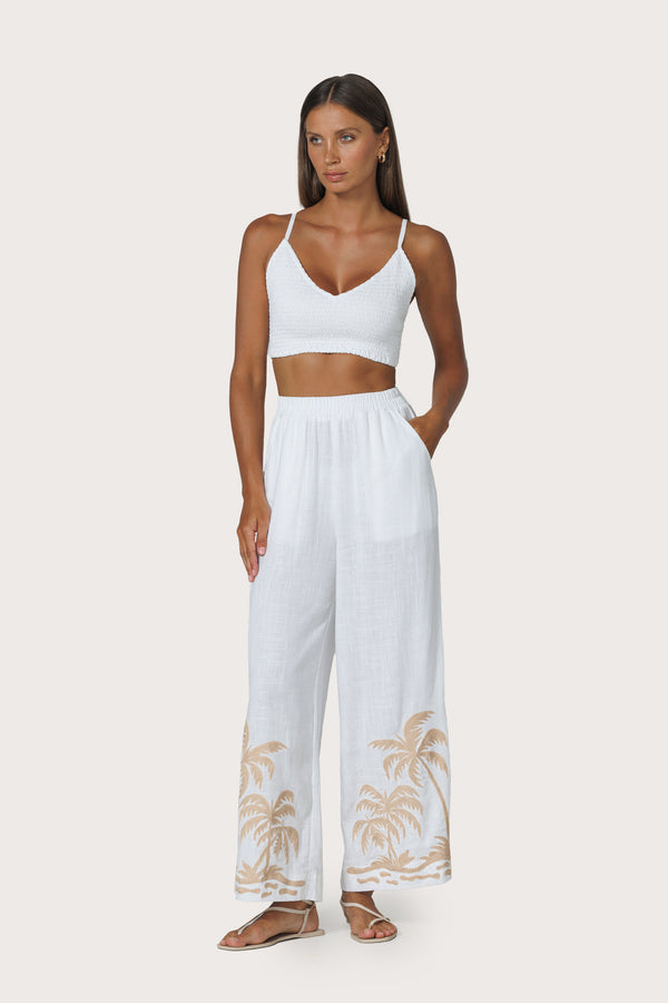 Lusana Lila Bralette In White