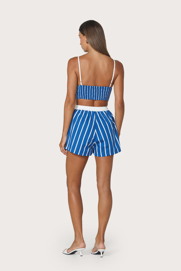Lusana Lila Poplin Bralette In Vacay Stripe