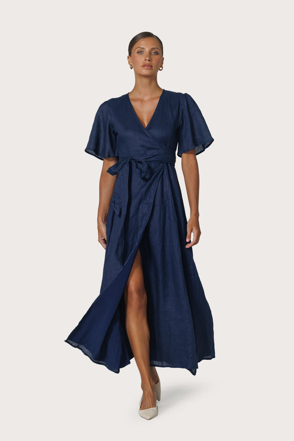 Lusana Mae Maxi Dress In Navy