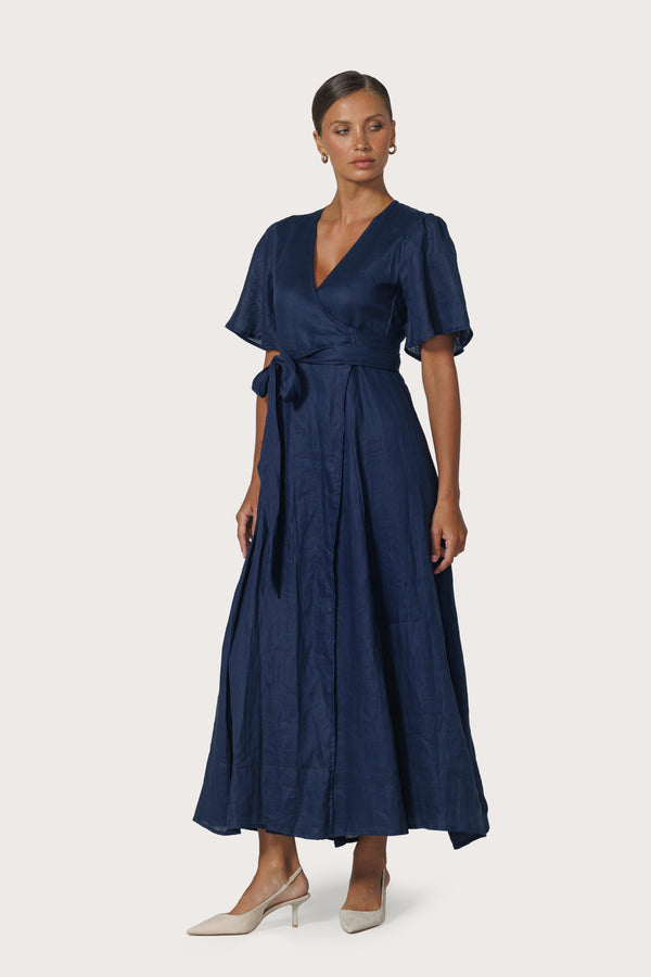 Lusana Mae Maxi Dress In Navy