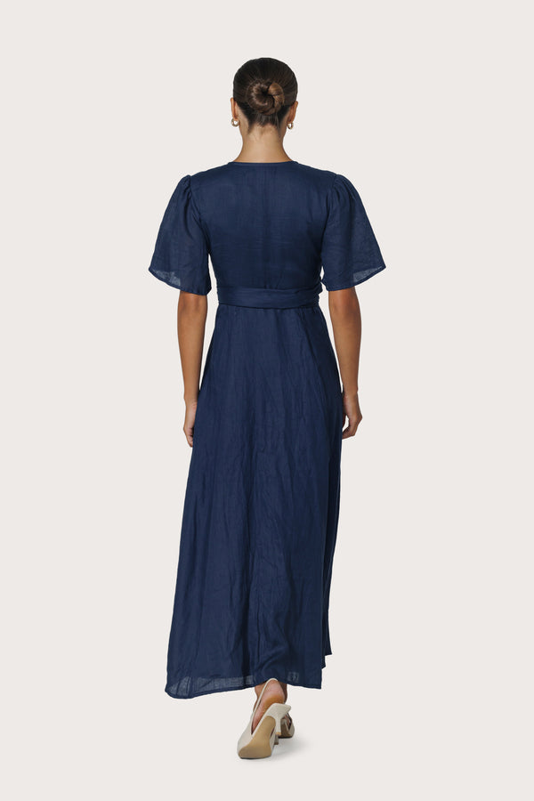 Lusana Mae Maxi Dress In Navy
