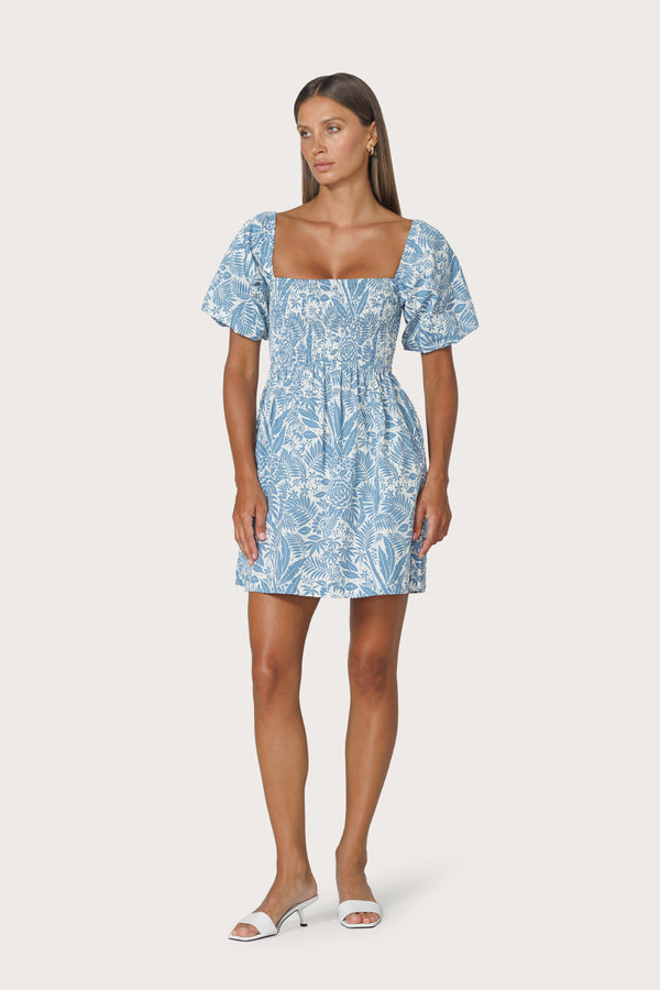 Lusana Maureen Poplin Dress In Botanical