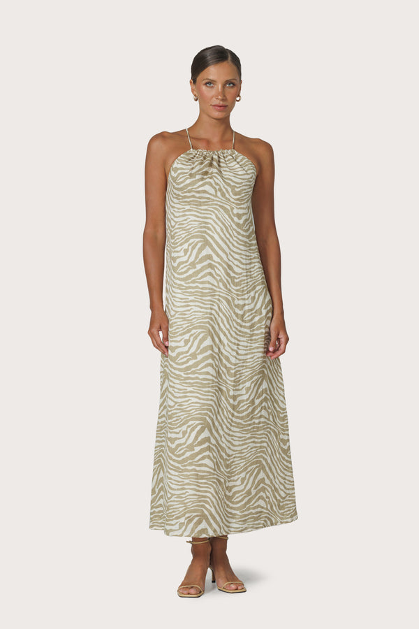 lusana Maxine Linen Dress in Macan