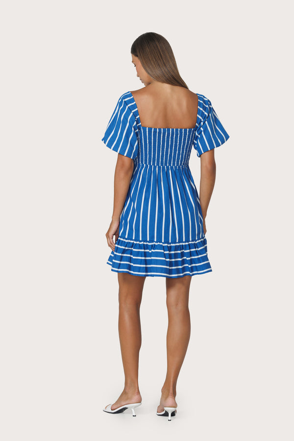 Lusana Nina Poplin Dress In Vacay Stripe