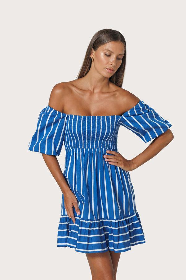 lusana Nina Poplin Dress in Vacay Stripe
