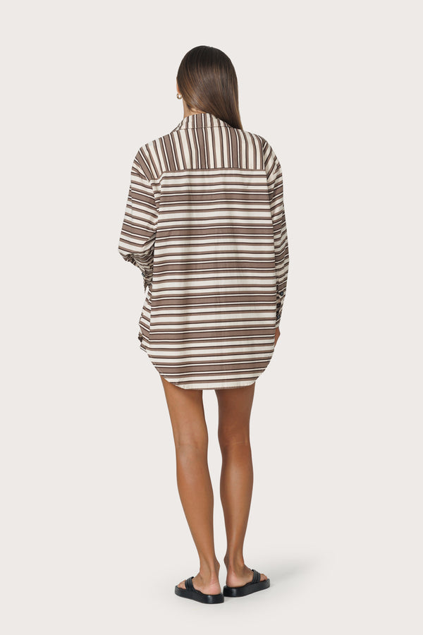 Lusana Sun Poplin Shirt In Beachmark Stripe