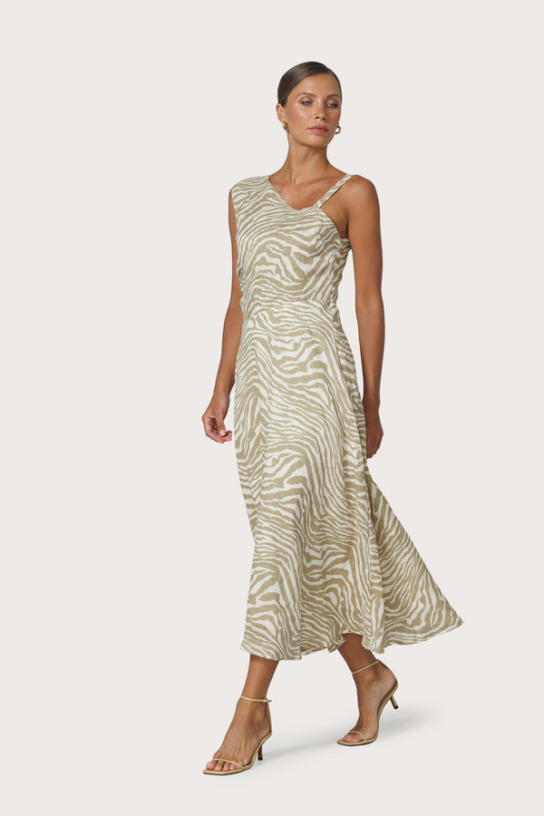 lusana Tango Linen Dress in Macan