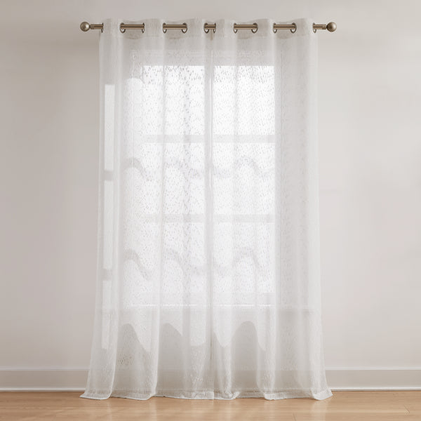 Lush Décor Aileen Textured Raindrop Sheer Window Curtain Panels