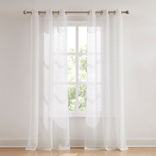 lush décor Aileen Textured Raindrop Sheer Window Curtain Panels