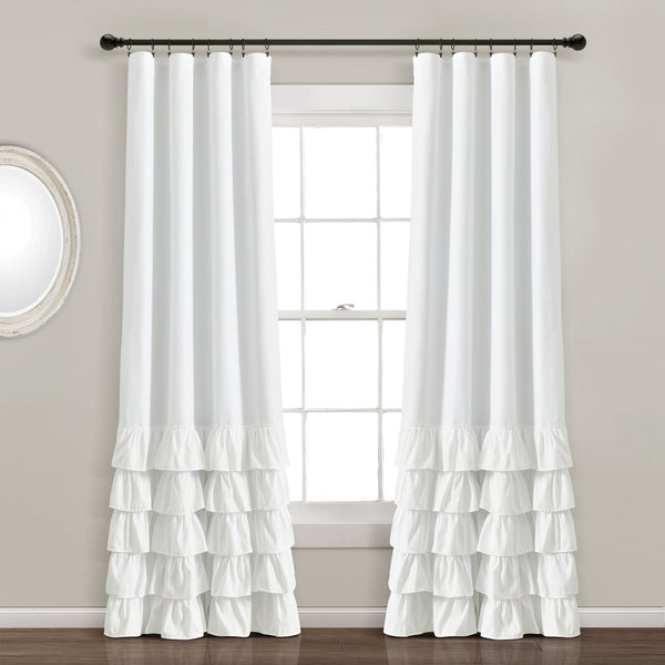 Lush Décor Allison Ruffle 100% Blackout Window Curtain Panel