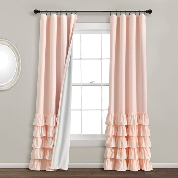 Lush Décor Allison Ruffle 100% Blackout Window Curtain Panel