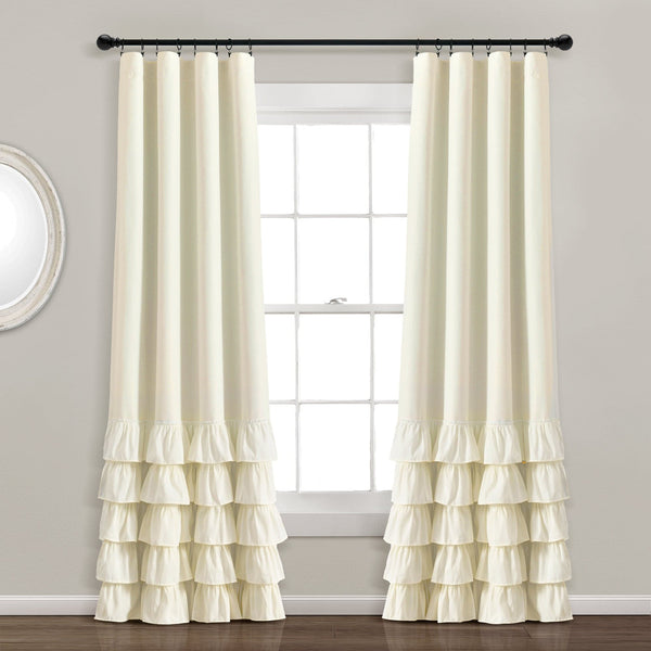 lush décor Allison Ruffle 100% Blackout Window Curtain Panel