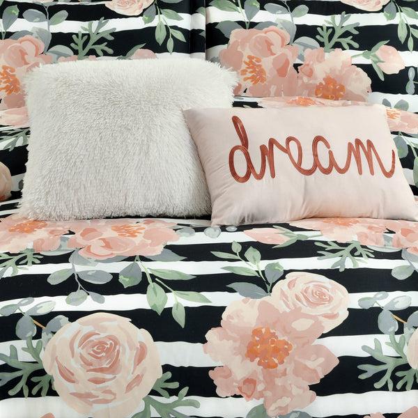 Lush Décor Amara Watercolor Rose 7 Piece Comforter Set