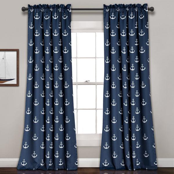 Lush Décor Anchor Light Filtering Window Curtain Set