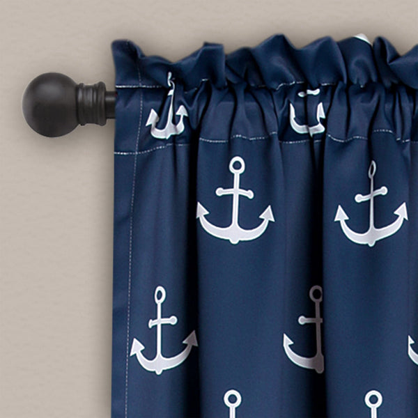 Lush Décor Anchor Light Filtering Window Curtain Set