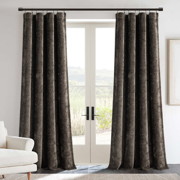 lush décor Aspen Luxury Velvet Chenille Window Curtain Panel