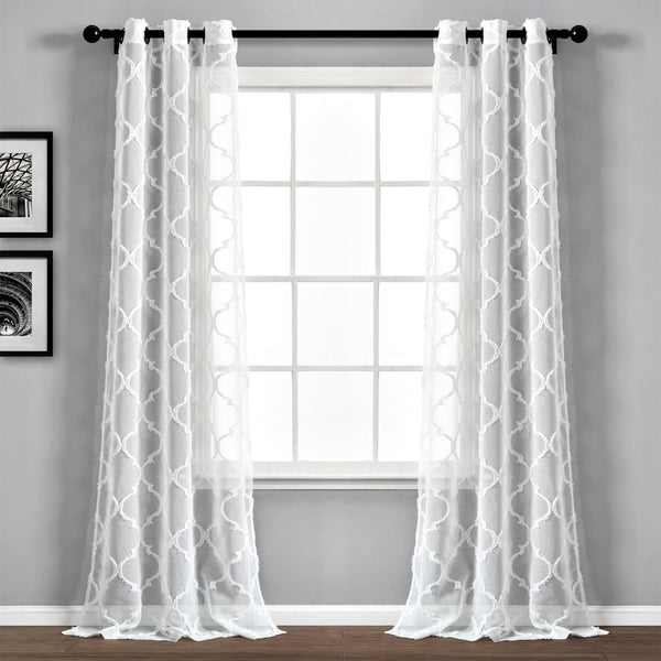 lush décor Avon Trellis Grommet Sheer Window Curtain Panel Set