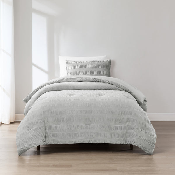 Lush Décor Azalea Ruched Velvet Stripe Comforter Set