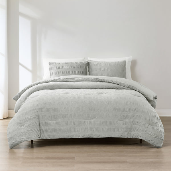 Lush Décor Azalea Ruched Velvet Stripe Comforter Set