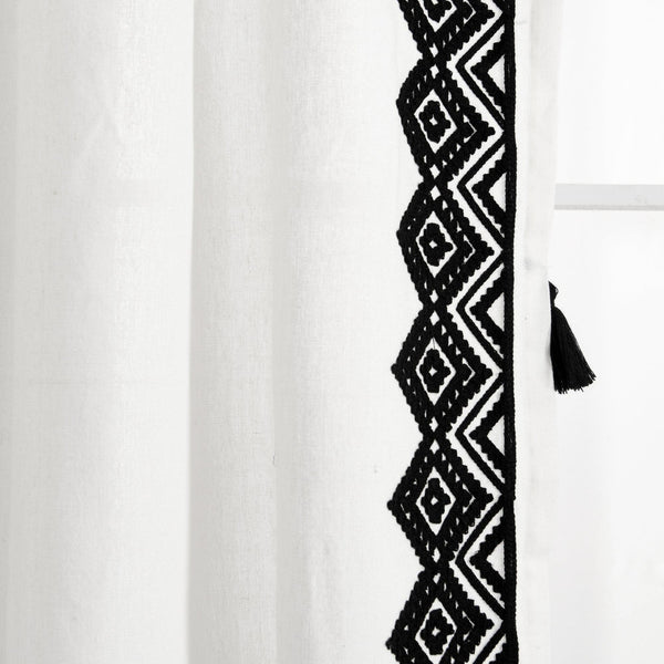 Lush Décor Aztec Diamond Border Tassel Window Curtain Panel