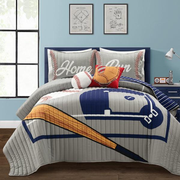 lush décor Baseball Game Reversible Oversized Kids Quilt Set