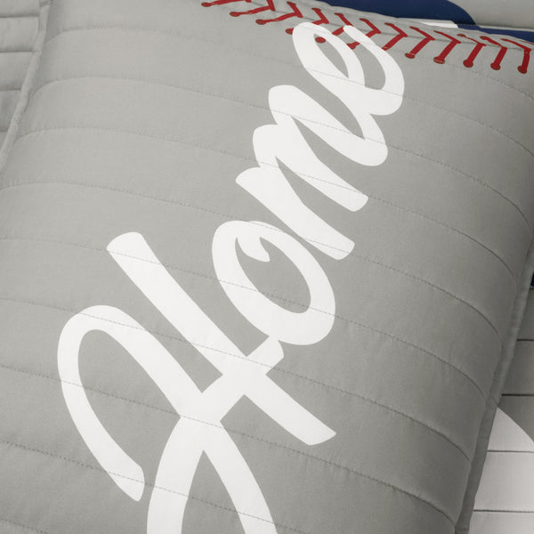 Lush Décor Baseball Game Reversible Oversized Kids Quilt Set