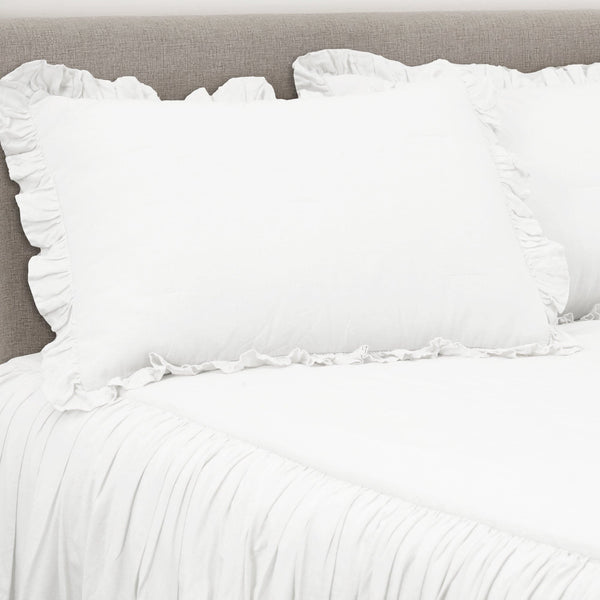 Lush Décor Belgian Flax Linen Rich Cotton Blend Bedspread 3 Piece Set