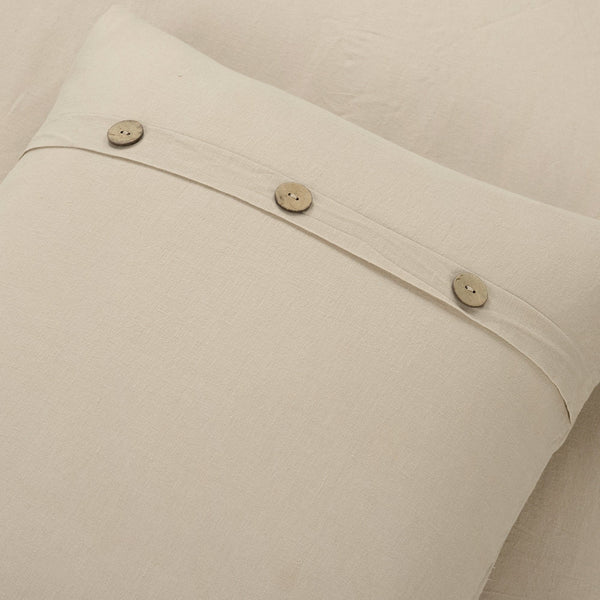 Lush Décor Belgian Flax Linen Rich Cotton Blend Duvet Cover 3 Piece Set
