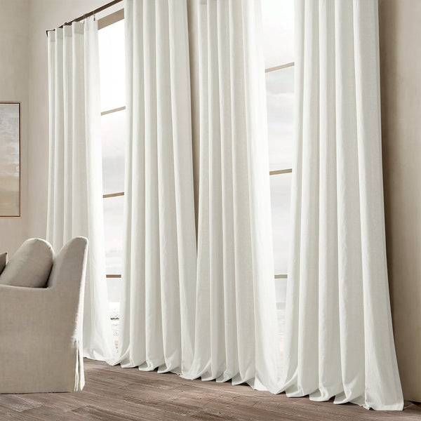 Lush Décor Belgian Flax Prewashed Linen Rich Cotton Blend Window Curtain Panel