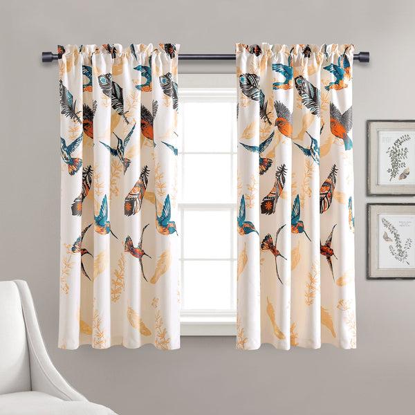Lush Décor Bird Breeze Light Filtering Window Curtain Set