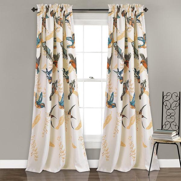 lush décor Bird Breeze Light Filtering Window Curtain Set